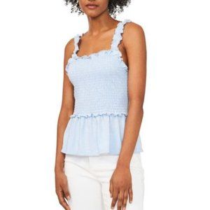 NWT Riley & Rae Women's Blue Smocked Stretch Shirt Tank Top Cami.‎ Size XL.